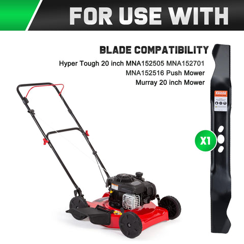 Grasscool 20-inch blade label highlights compatibility with Hyper Tough Murray models.