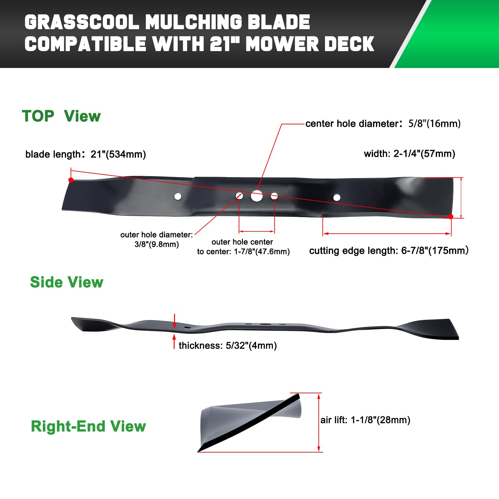 Grasscool 2-pack label highlighting value and blades.