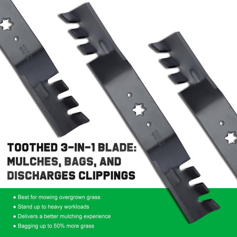 Grasscool RZT50 blades for 50-inch decks offer mulch-and-discharge versatility