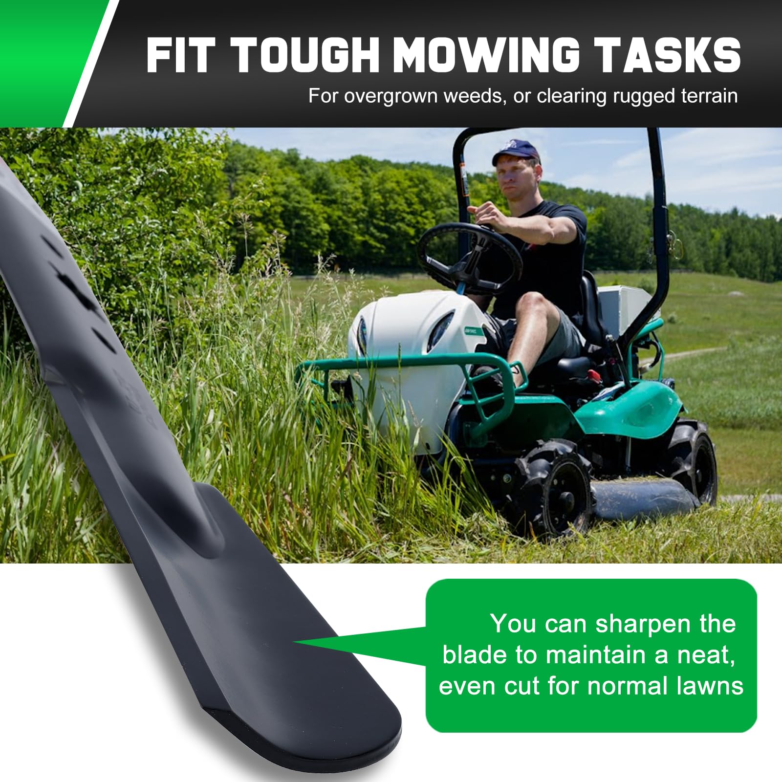 Grasscool 942-04308 blades on a 42-inch deck, suitable for rugged mowing