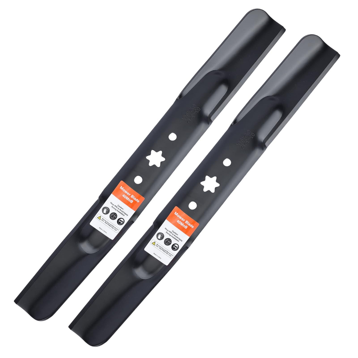 Grasscool 942-04308 blades with 6-star hole, front view, quick install-ready