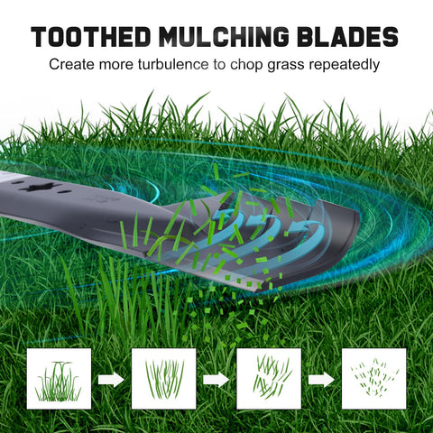 Grasscool 942-04308X anti-clogging airflow reduces grass buildup for smoother cuts.