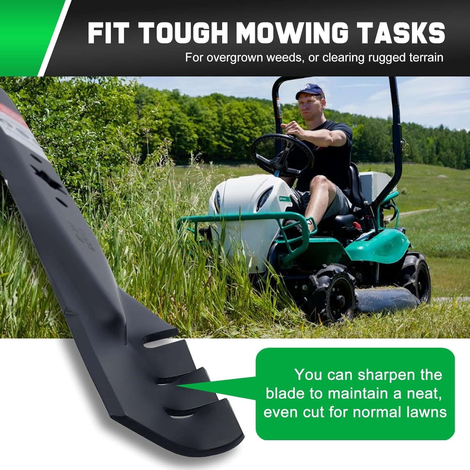 Grasscool 942-04308X high lift design increases bagging capacity during mowing tasks.