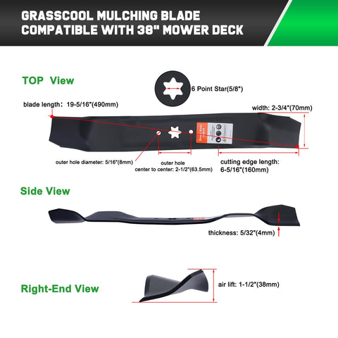 Grasscool 942-0610A compatibility for 38-inch decks.