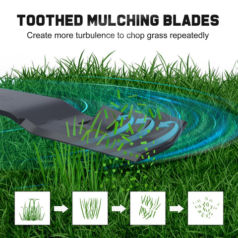 21-3/8 inch blade length for balanced cutting and debris dispersion