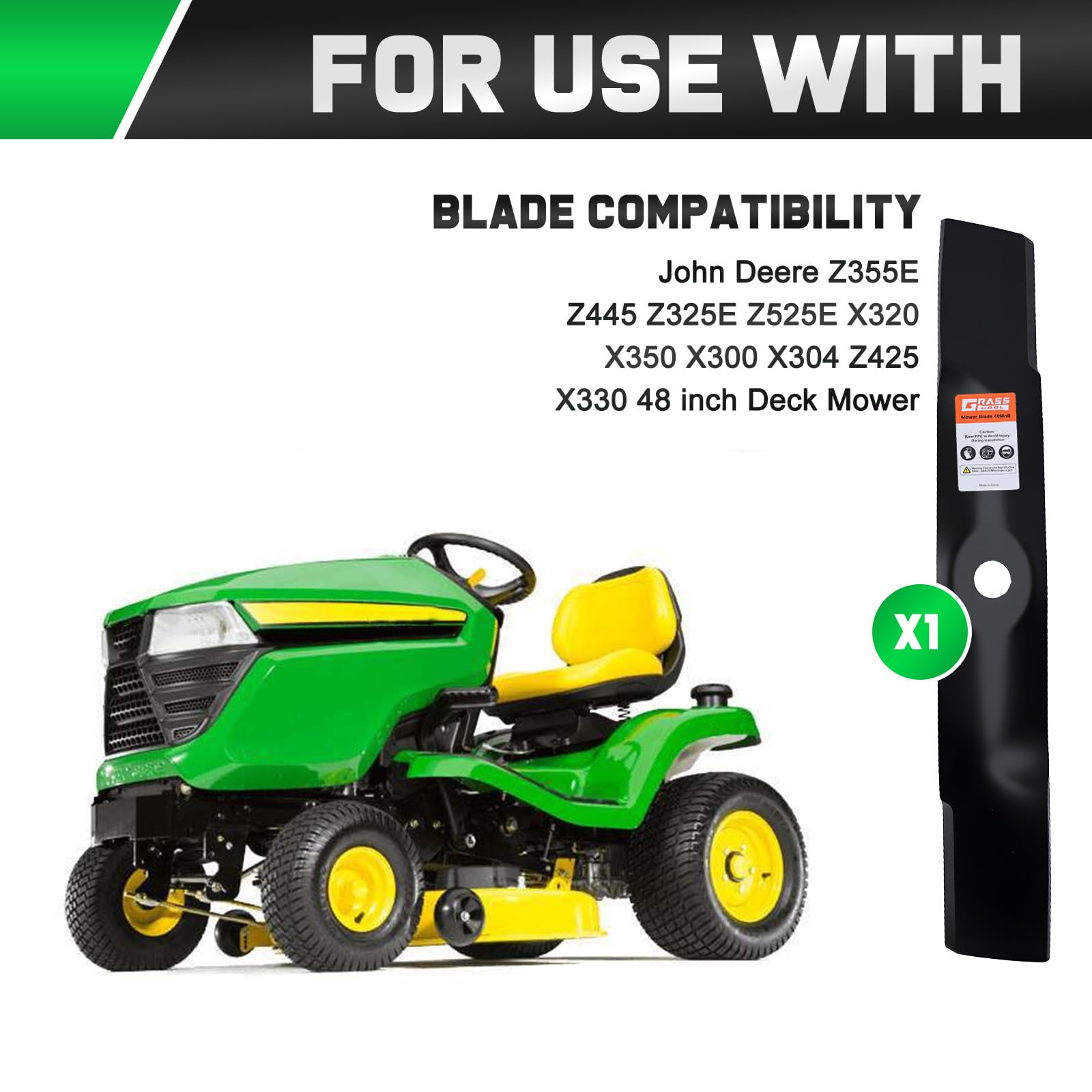 Grasscool blade length 17-1/8 inches for precise mowing.