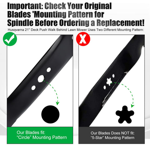 Circle-hole mounting on Grasscool blade demonstrates secure fit for Craftsman/Husqvarna