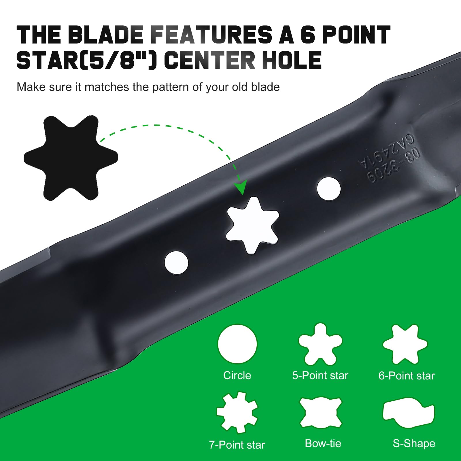 Grasscool Craftsman GT50 50-inch blades with 6-star hole.