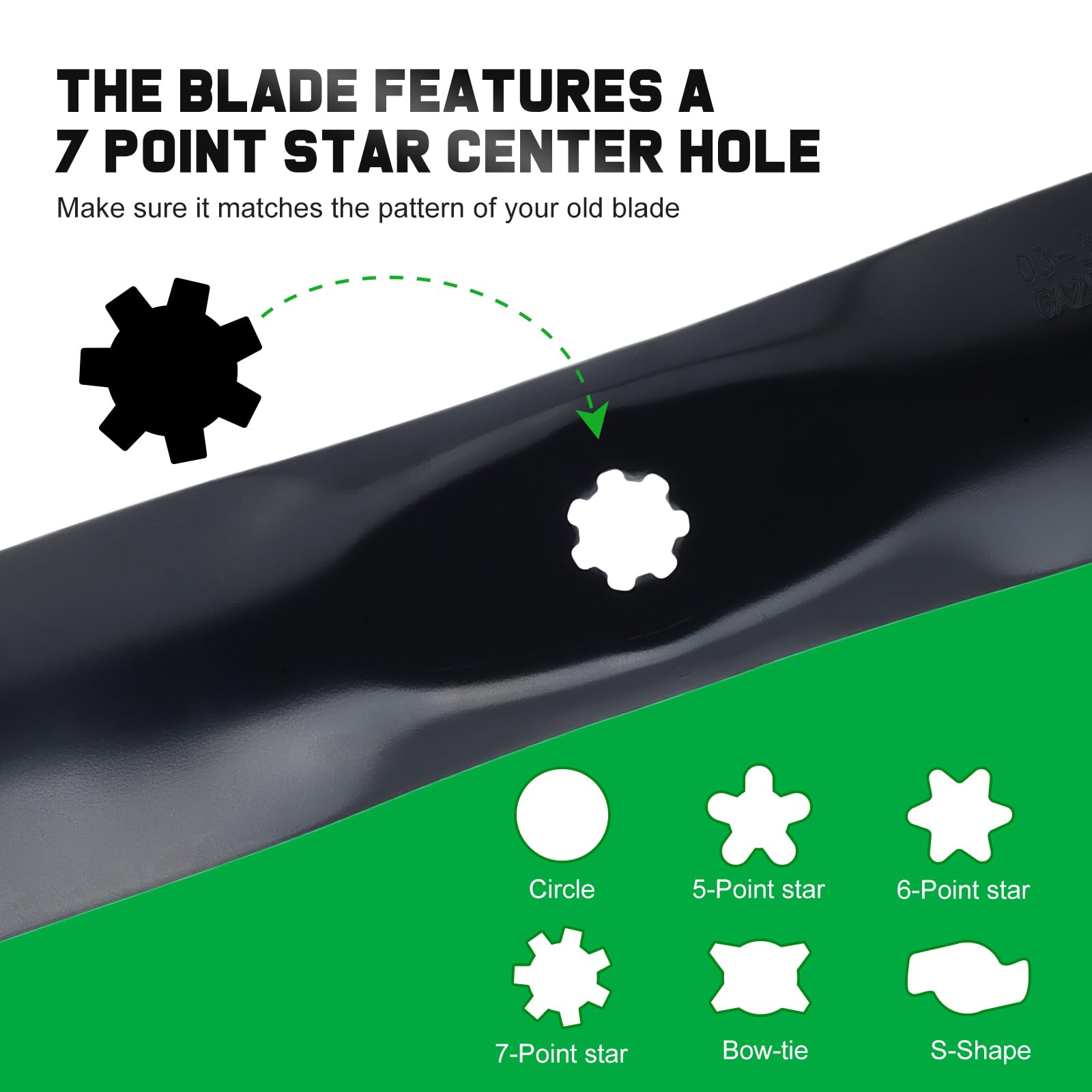 Grasscool D130 42 inch mulching blades specifications shown clearly.