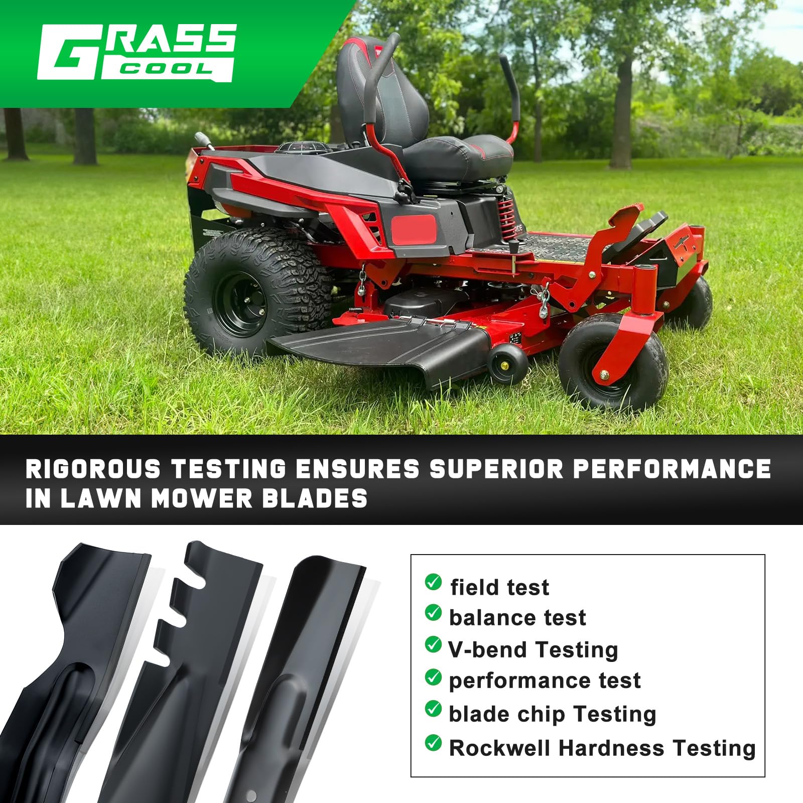 Grasscool durable three-blade set.