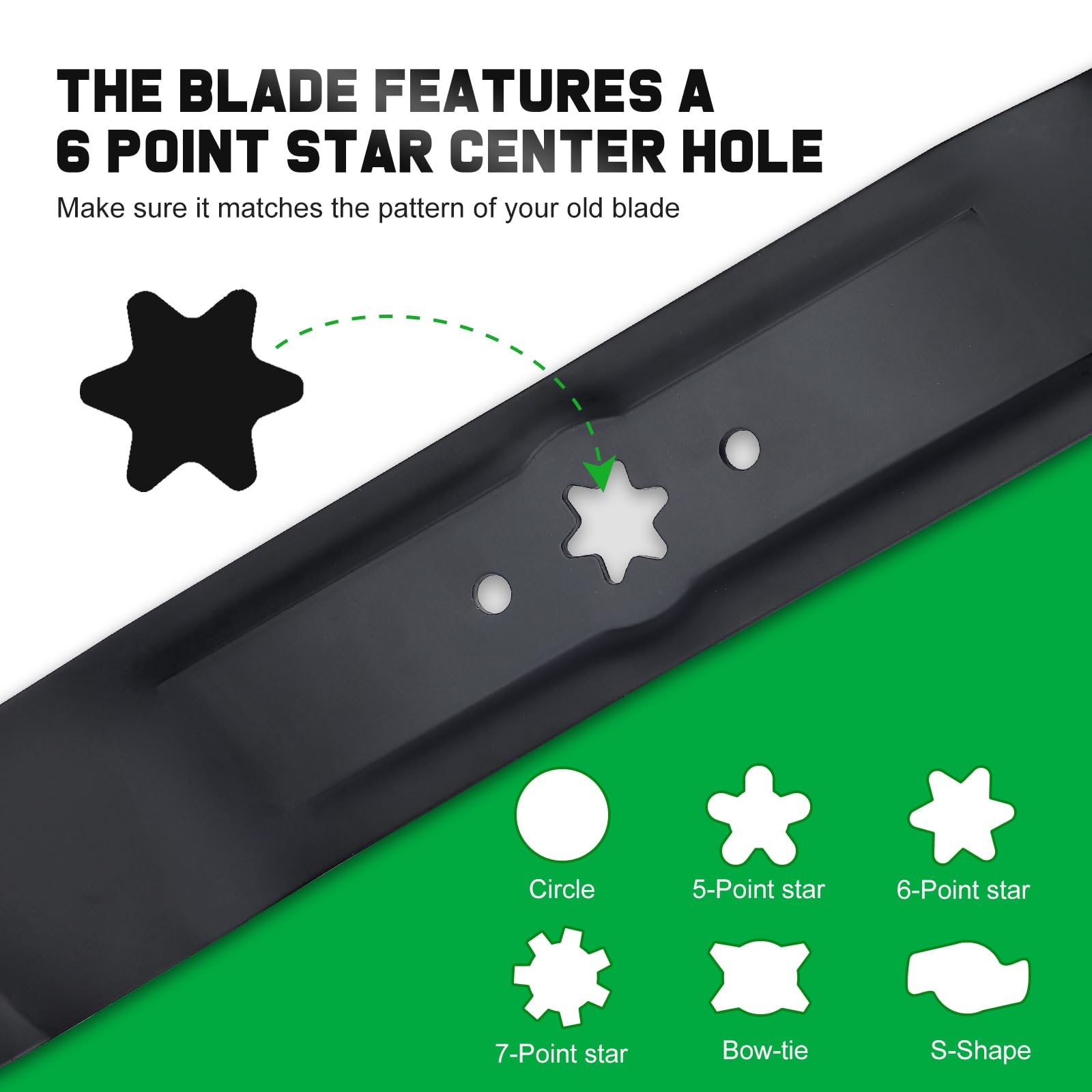 Grasscool rust-preventive edge coating protects blades during use.