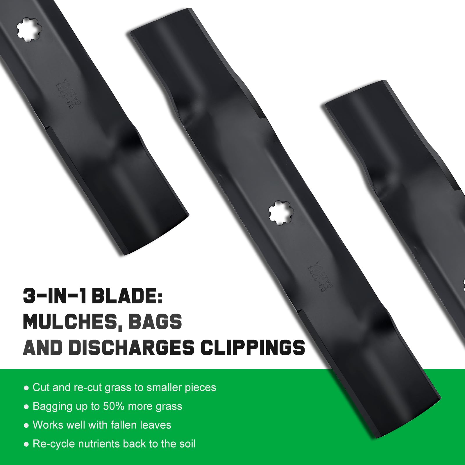 Grasscool GY20852 blade width 2-3/4 inches and 5/32 inch thickness ensure balanced cutting.