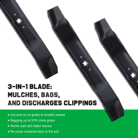 Grasscool high-lift design increases bagging capacity during mowing.
