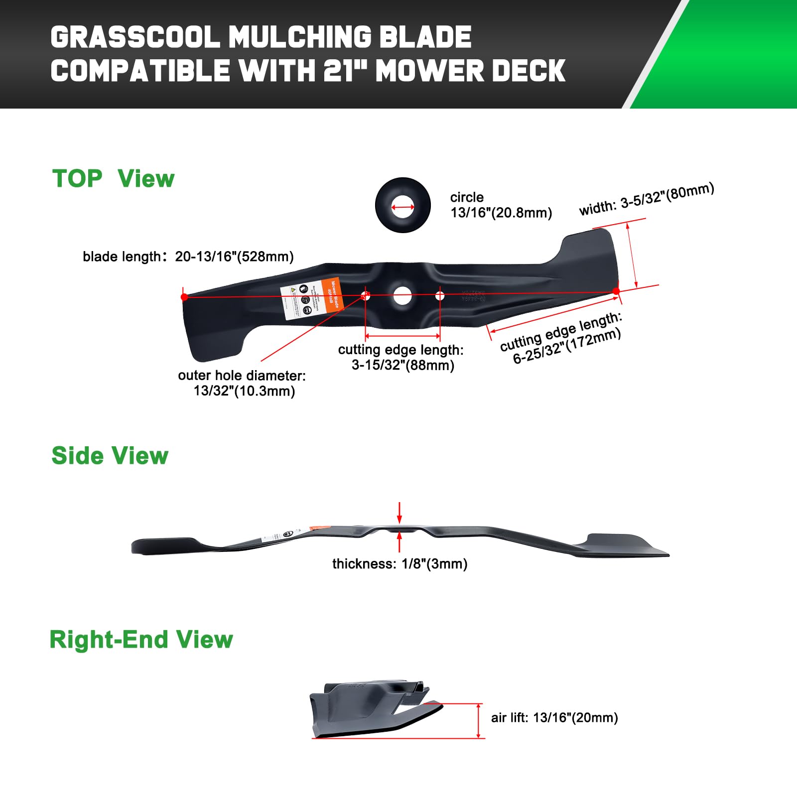 Grasscool HRR2169VKA rust-protection paint note supports blade longevity.