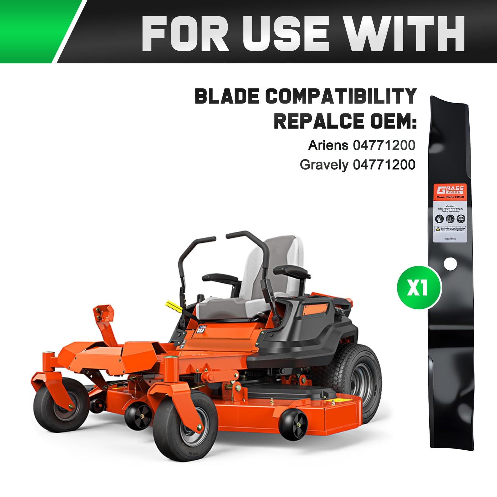 Grasscool Ikon Envy 52 blades designed for steady performance on thick grass