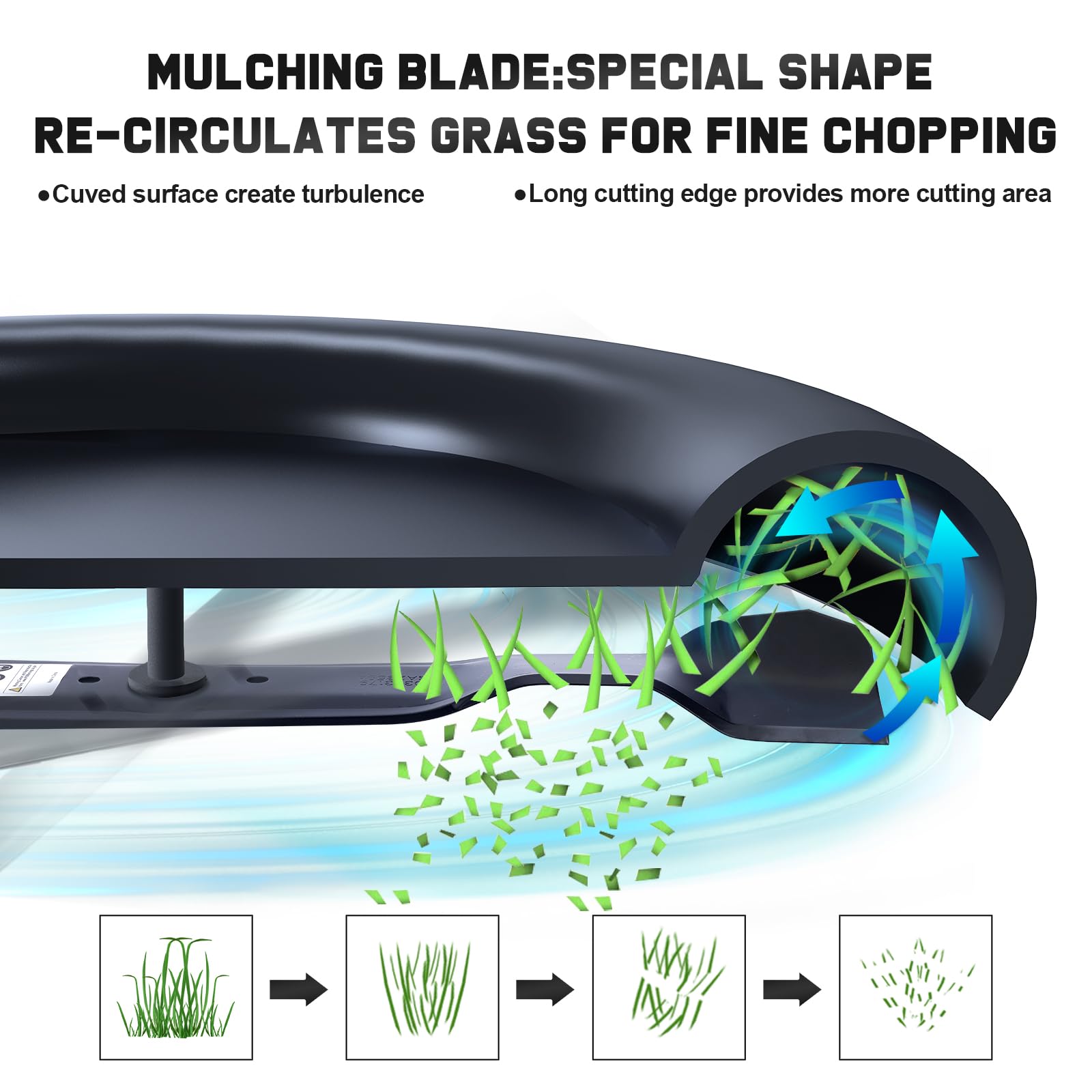 Grasscool airflow design reduces clogging for smoother mowing.