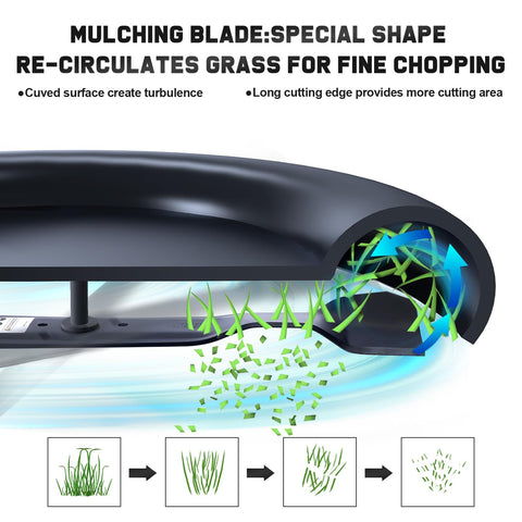 Grasscool airflow design reduces clogging for smoother mowing.
