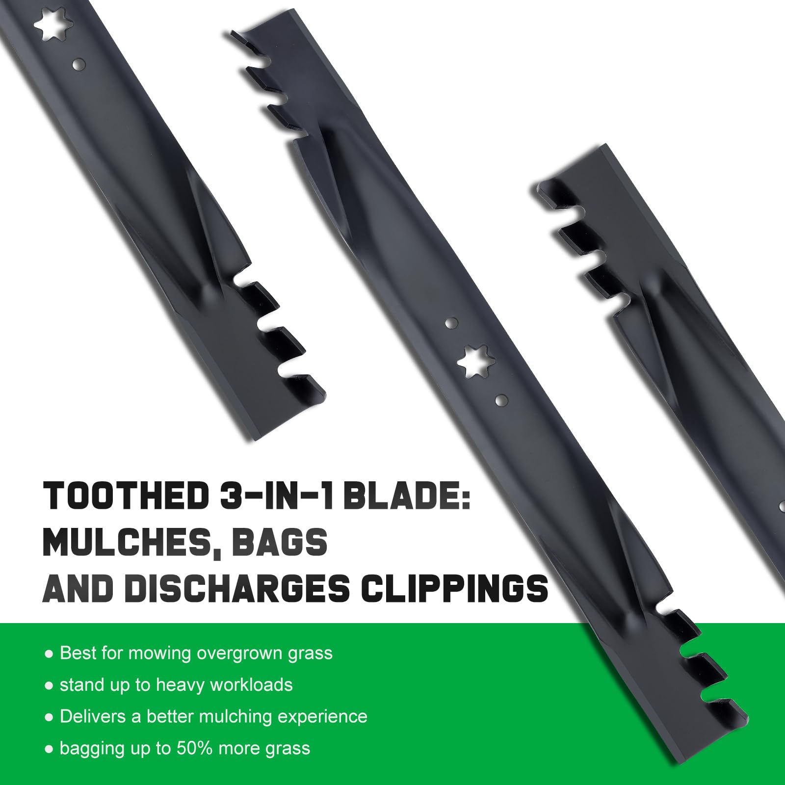 Grasscool low clogging airflow reduces grass buildup for smooth mowing