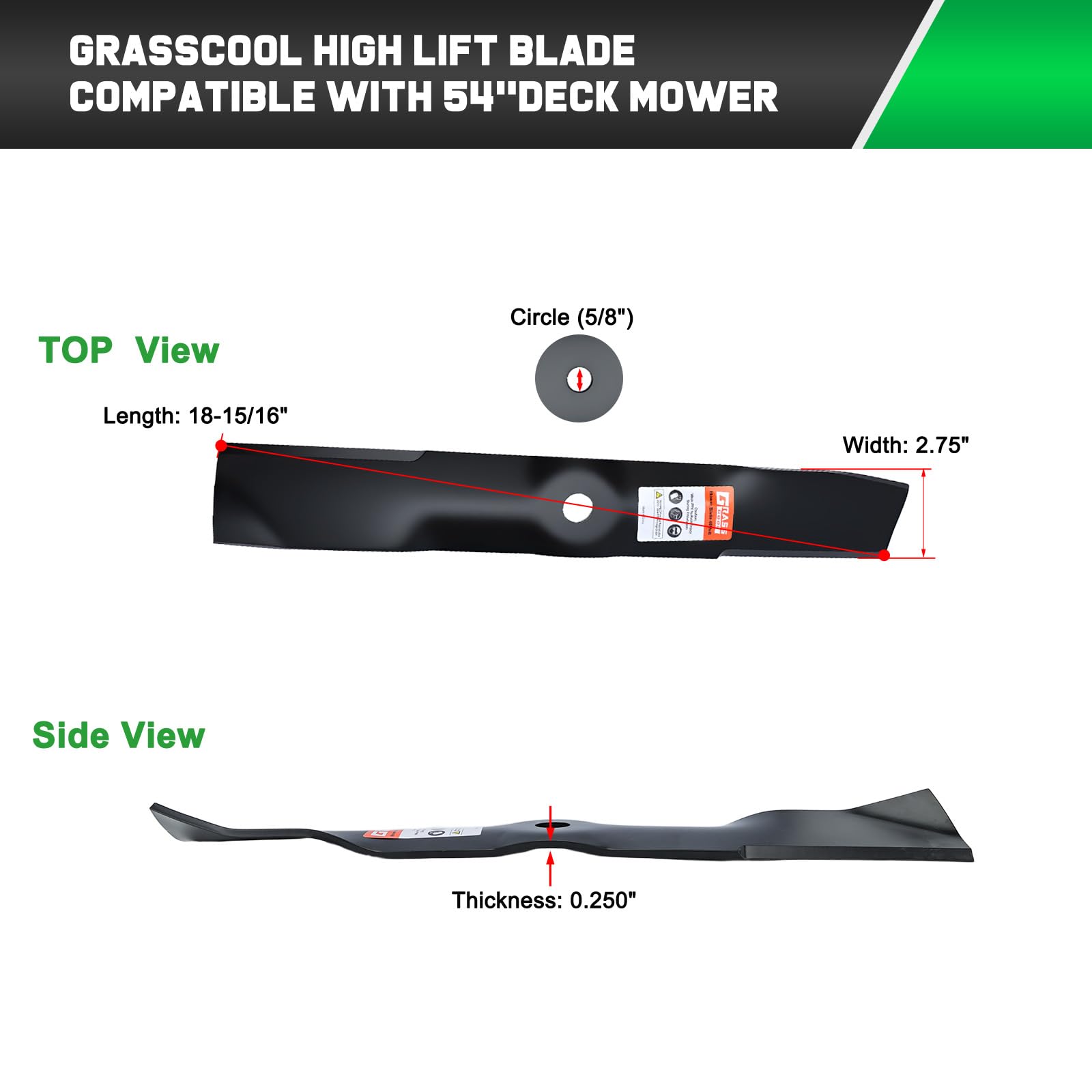 Grasscool blades designed for rugged terrain and overgrown areas for easier trimming.