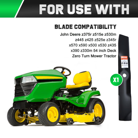 Grasscool 54-inch deck blades ready for fast bagging or side discharge performance.