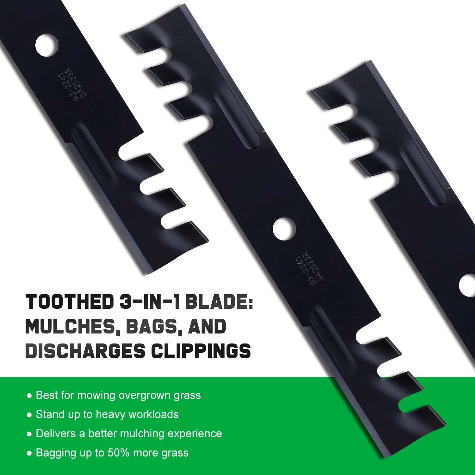 Grasscool mulching blades for Bad Boy mz48 48-deck promote steady mowing.