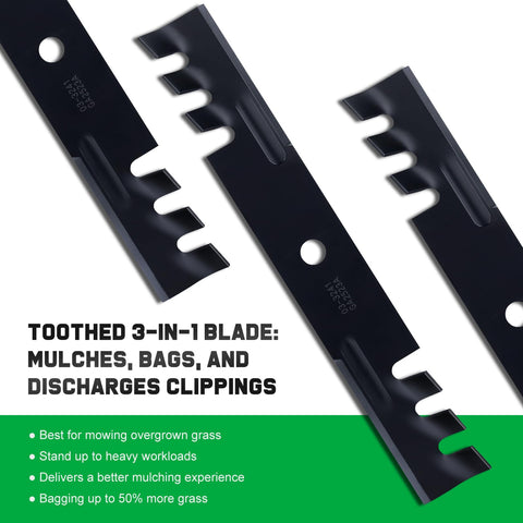 Grasscool mulching blades for Bad Boy mz48 48-deck promote steady mowing.