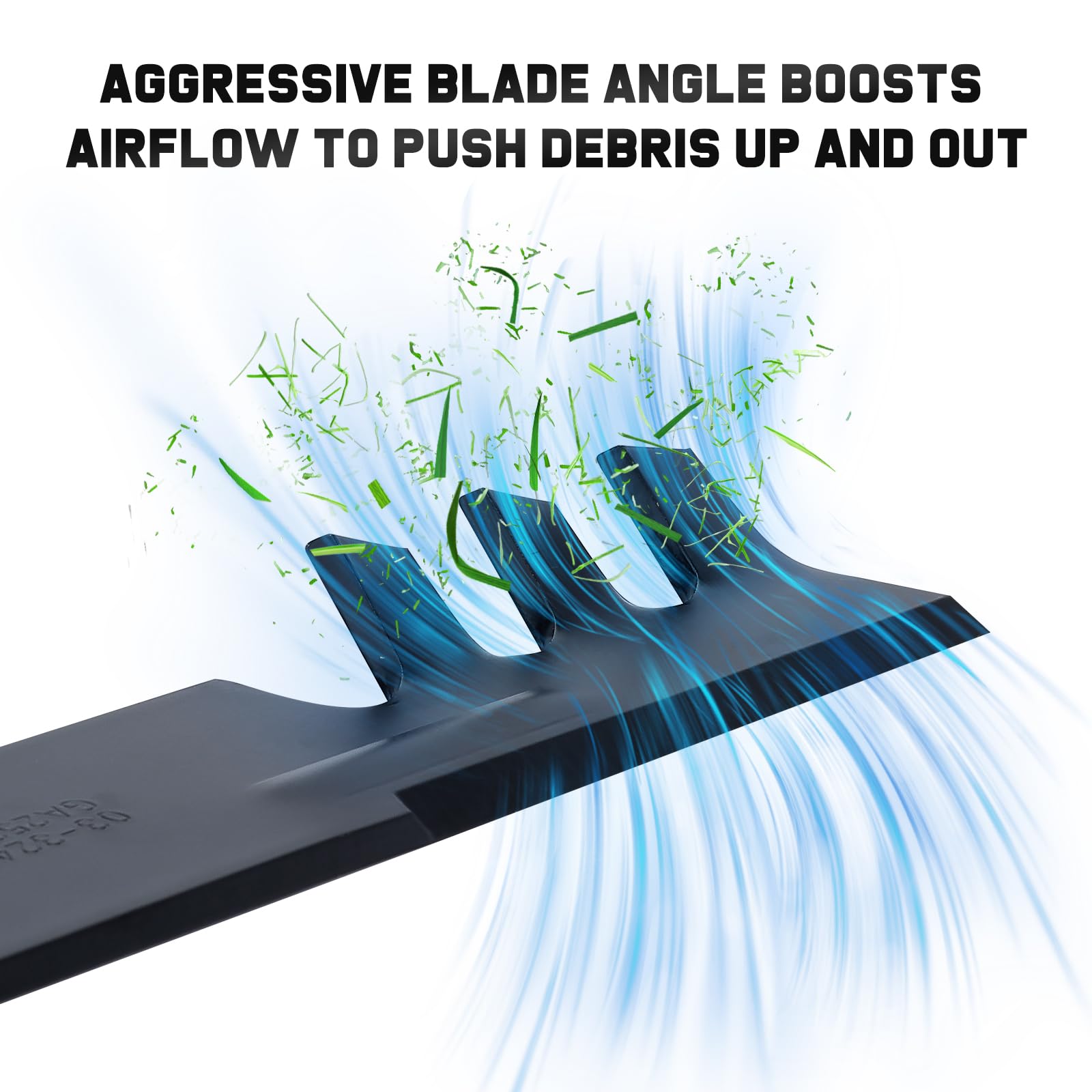 Grasscool mulching blades for Hustler Fastrak 48 deck provide efficient cut and clip control.