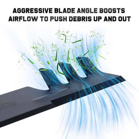 Grasscool mulching blades for Hustler Fastrak 48 deck provide efficient cut and clip control.
