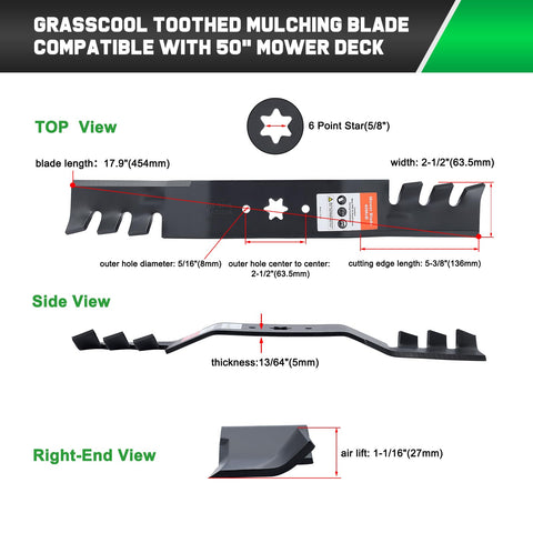 Grasscool blades arrive with rust-resistant protective paint during handling