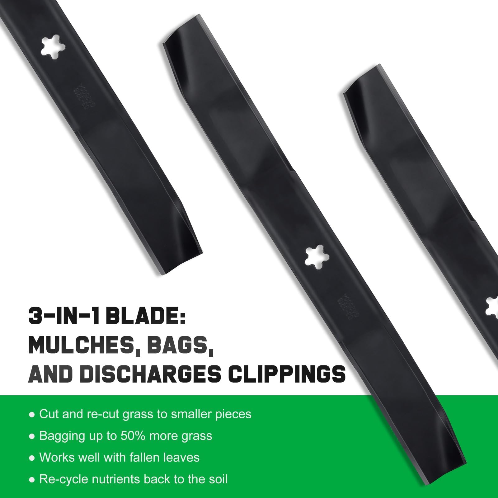 Grasscool rust-resistant coating protects blade edges during mowing.