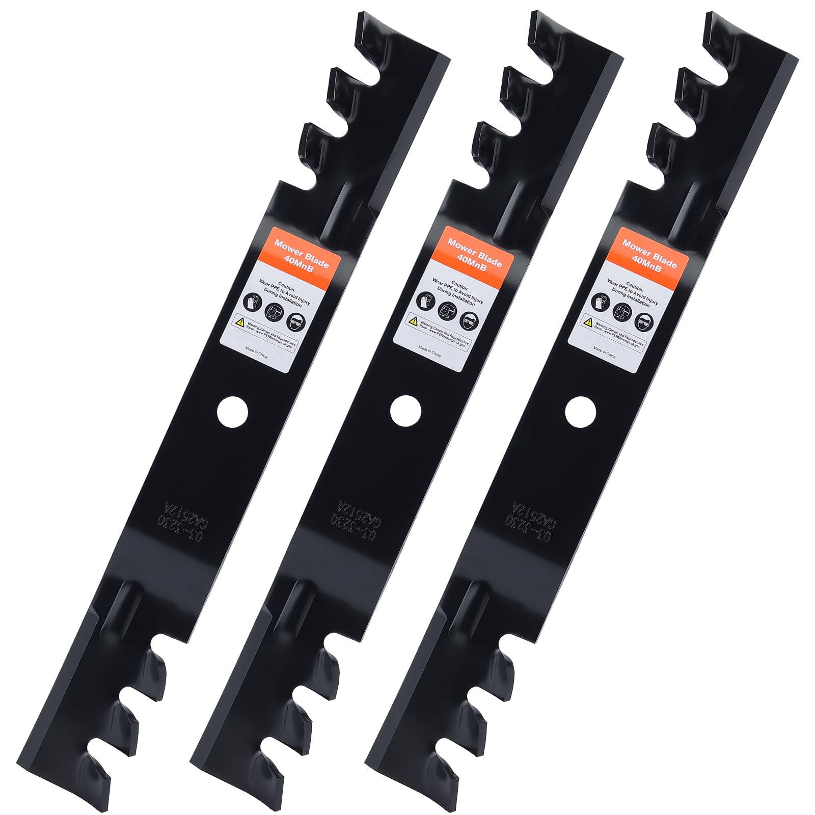 Grasscool SS5000 mulching blades on Toro Timecutter 50-inch deck for clean mulching.
