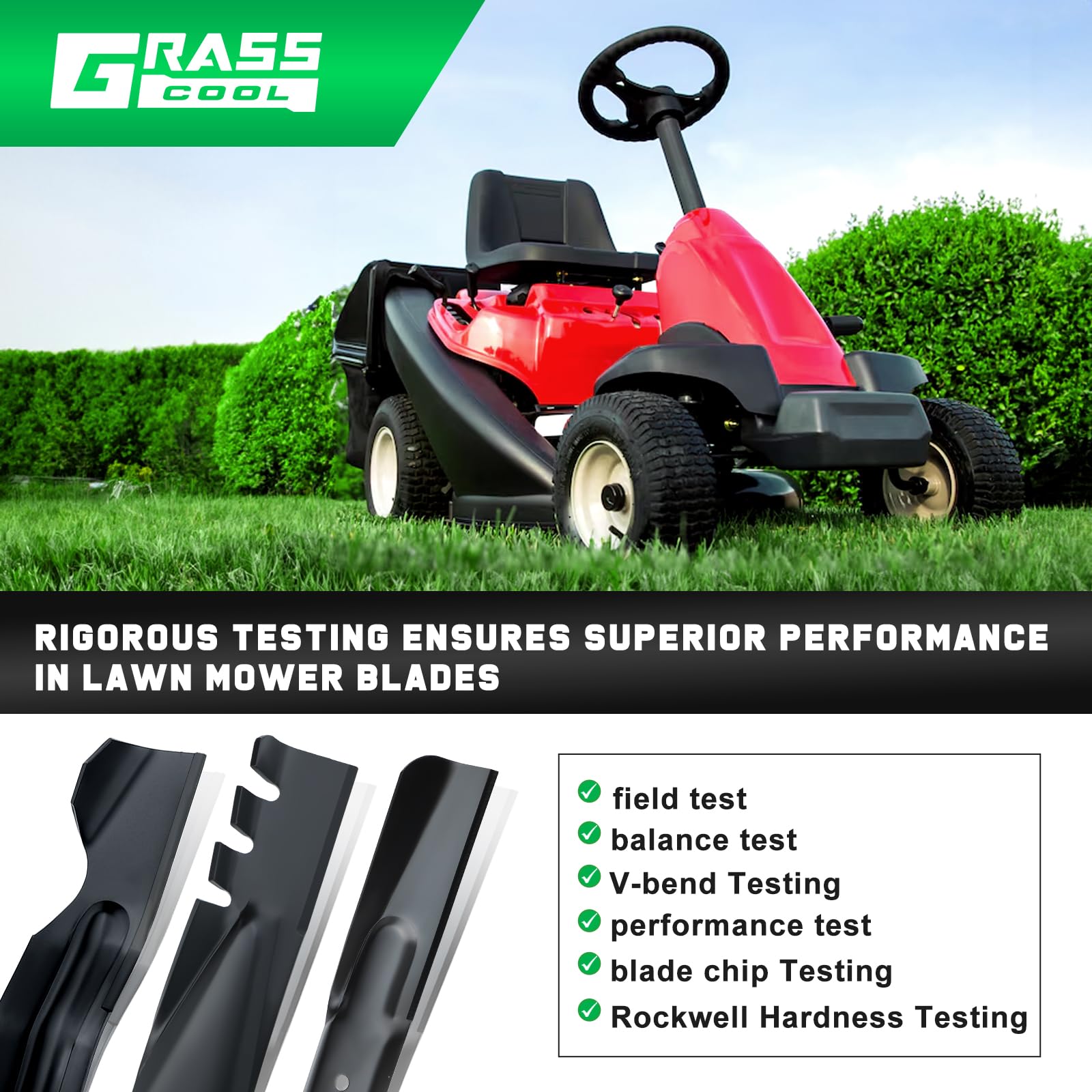 Grasscool TB30 on-deck use demonstrates compatible 30-inch mower fit.