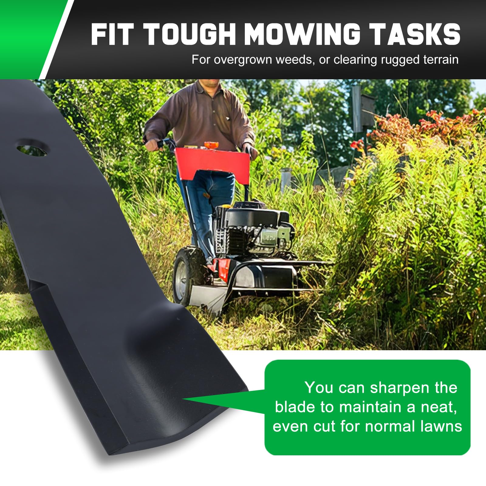 Grasscool TCU15881 high lift blade creates strong airflow for efficient discharge