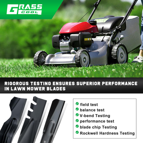 Grasscool testing process blade quality ensuring durability and balance.