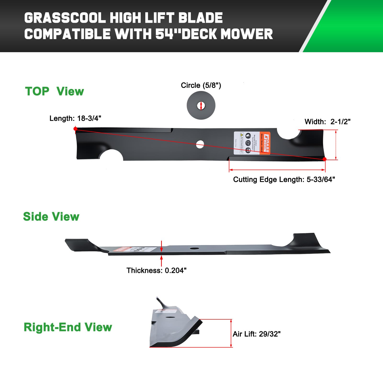 Grasscool three-blade pack displayed for easy replacement.