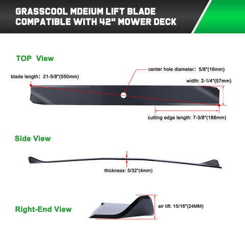 Grasscool Timecutter blades engineered after hardness and balance testing for durability.