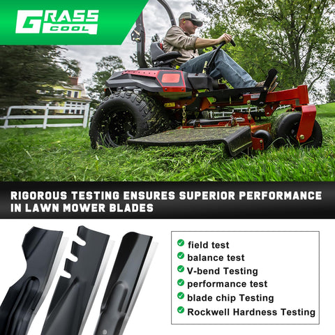 Grasscool Timecutter blades excel at cutting overgrown weeds and rugged terrain.