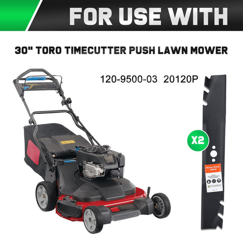Grasscool Timemaster 30-inch blades on Toro mower showing mulching potential