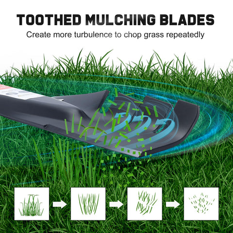 Grasscool toothed mulching blade detail for efficient cutting