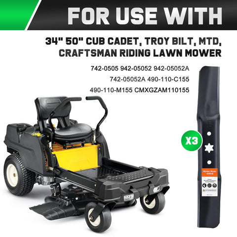 Grasscool Troy-Bilt 50-inch blades designed for smooth grass cutting.