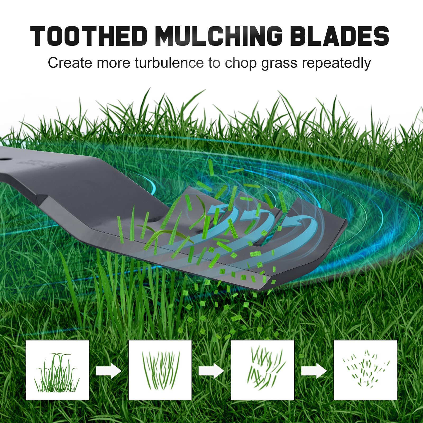 Grasscool two-in-one blades support bagging and side discharge