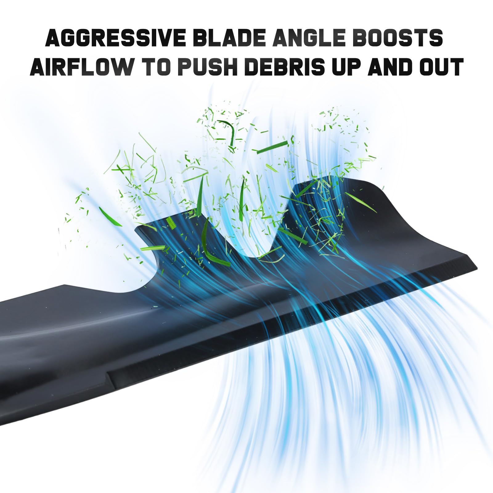 Grasscool Ultima ZT1 42 blade in-action suggests improved mulching and bagging performance.