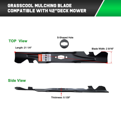 Grasscool Ultima ZT1 42 blade paint-protect coating helps resist rust during use.