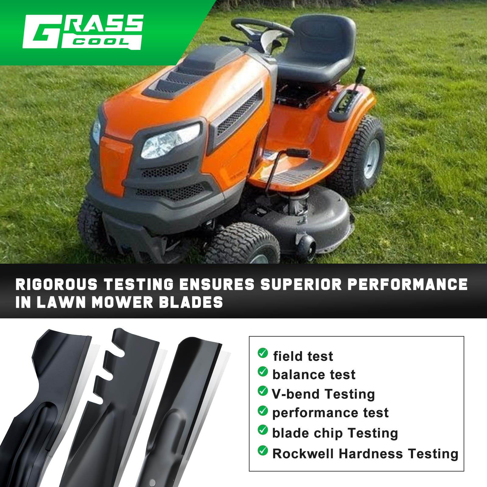 Grasscool YTH22V46 blades designed for 46-inch deck mowing