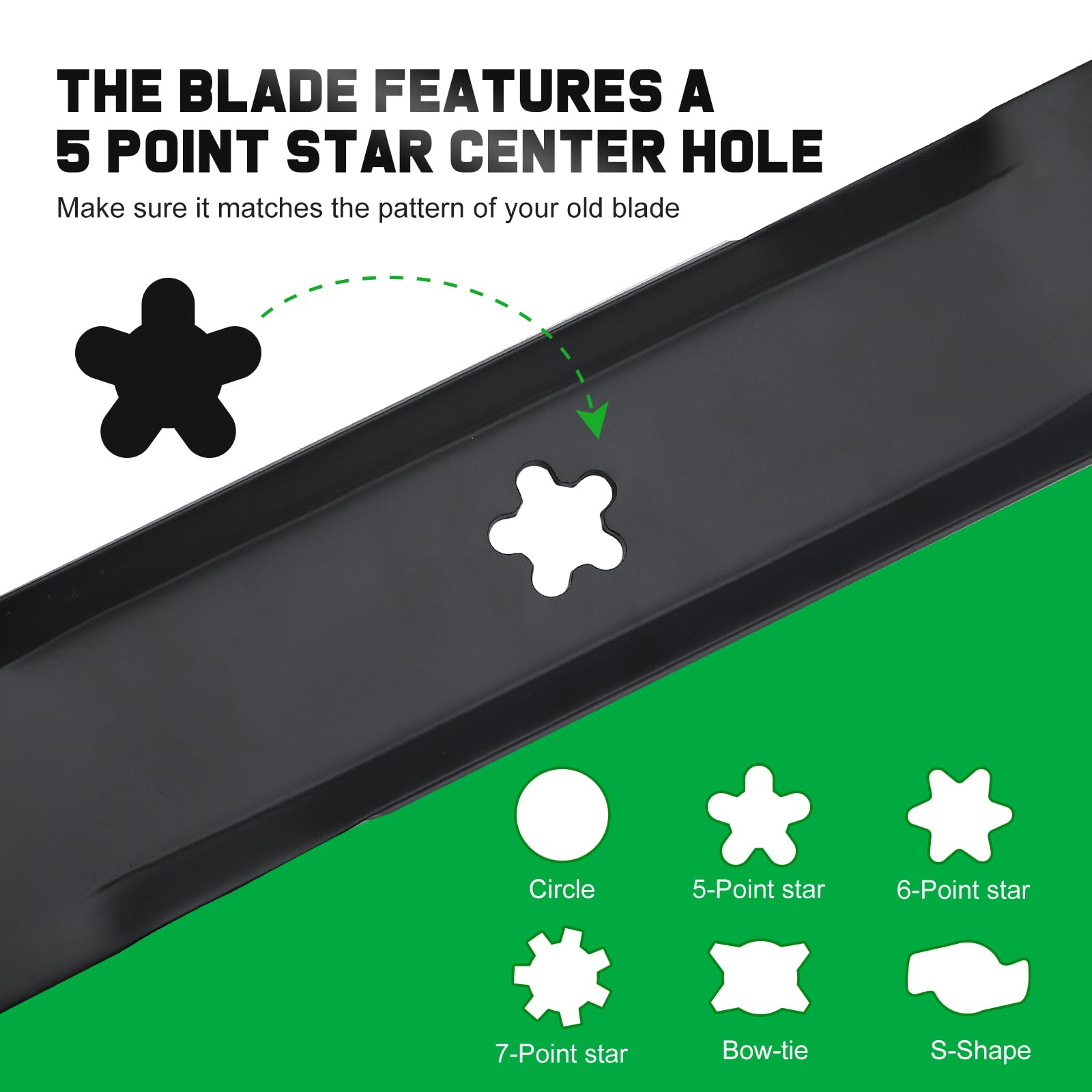 Grasscool YTH22V46 blades notched high-lift design for efficient lift