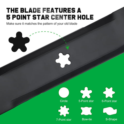 Grasscool YTH22V46 blades notched high-lift design for efficient lift