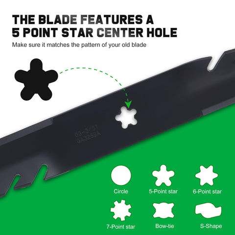 Grasscool Z248F blade center features a 5-point star mounting hole.