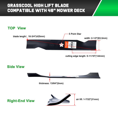 Grasscool Z248F cutting edge close-up emphasizing durable construction