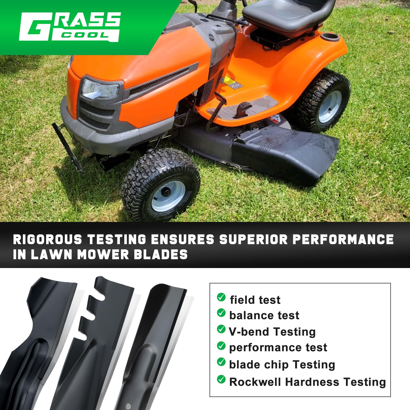 Grasscool Z254 blades paint protection note for safe handling
