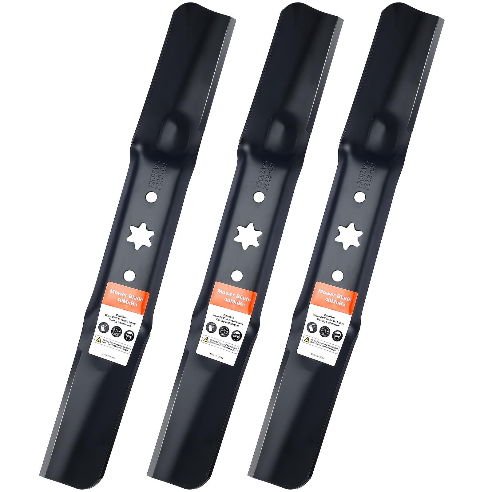 Grasscool ZT1-54 blade set close-up shows 6-Star center hole for precise fit